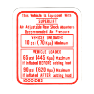 1980 1981 Pontiac X-Body Models Air Shock Instruction Decal