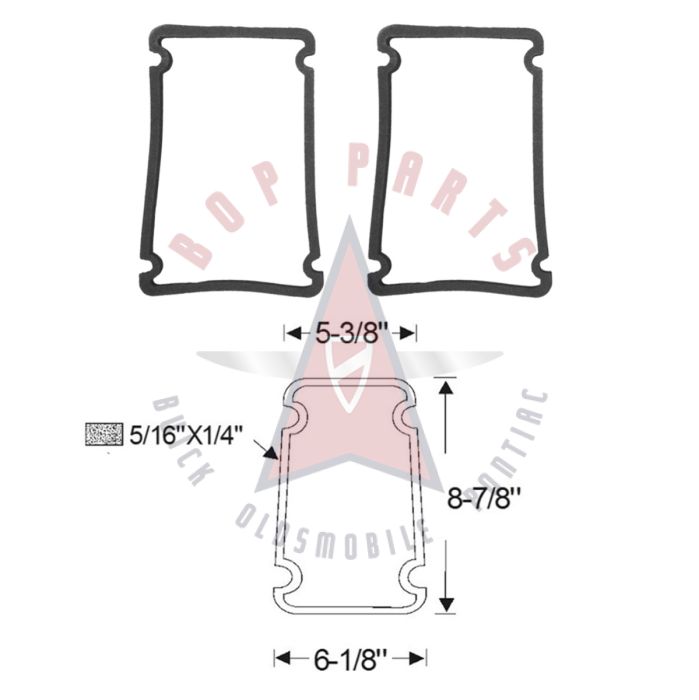 1958 Buick (See Detail) Tail Light Lens Rubber Gaskets 1 Pair