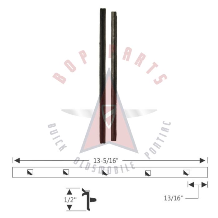 1958 Pontiac (See Details) Door Vent Division Bar Weatherstrips 1 Pair