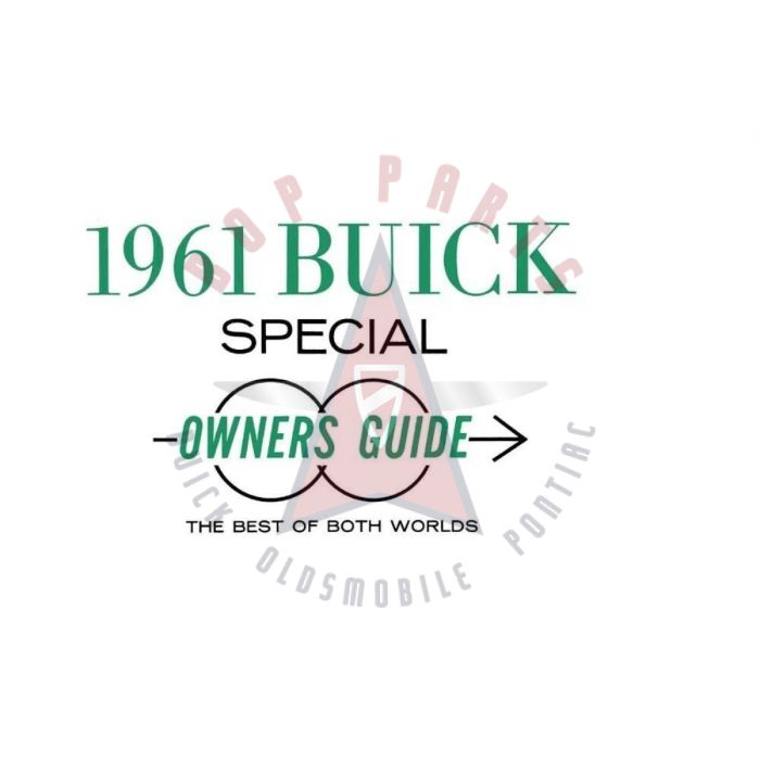 1961 Buick Special Owner's Guide Manual [PRINTED BOOK]