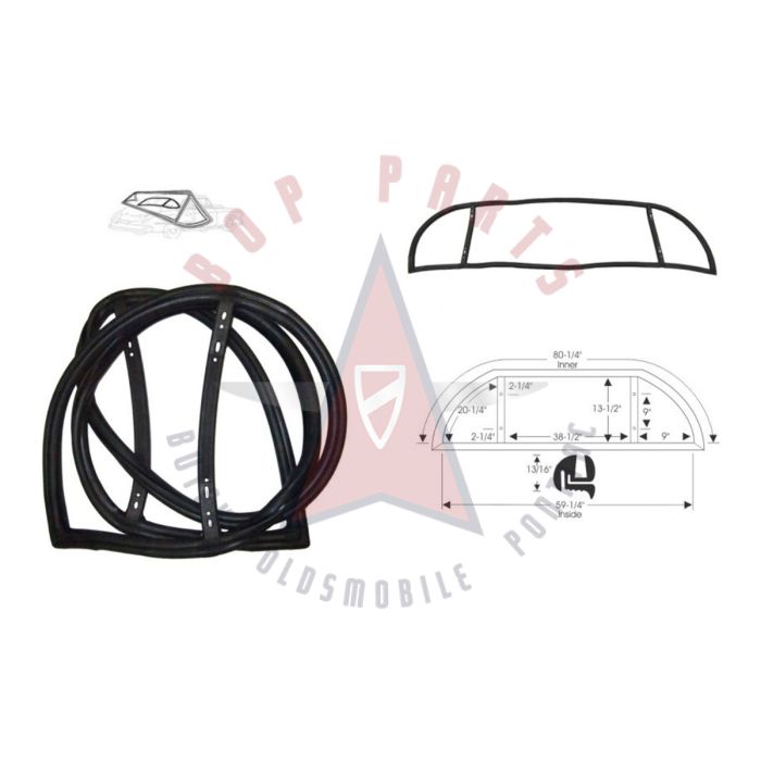 1950 1951 1952 Buick Roadmaster And Special Series 4-Door Models (See Details) Rear Window Rubber Weatherstrip