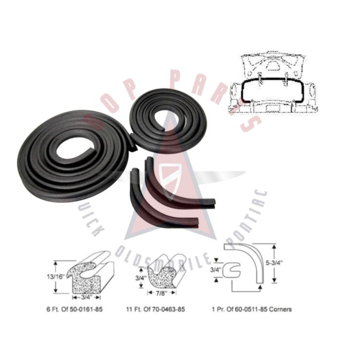 
1949 1950 1951 1952 Pontiac (See Details) Trunk Weatherstrip Kit (4 Pieces) 
