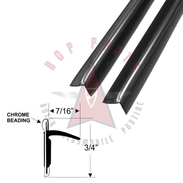 Universal Buick, Oldsmobile, and Pontiac Beltline Weatherstrips (1 Pair)