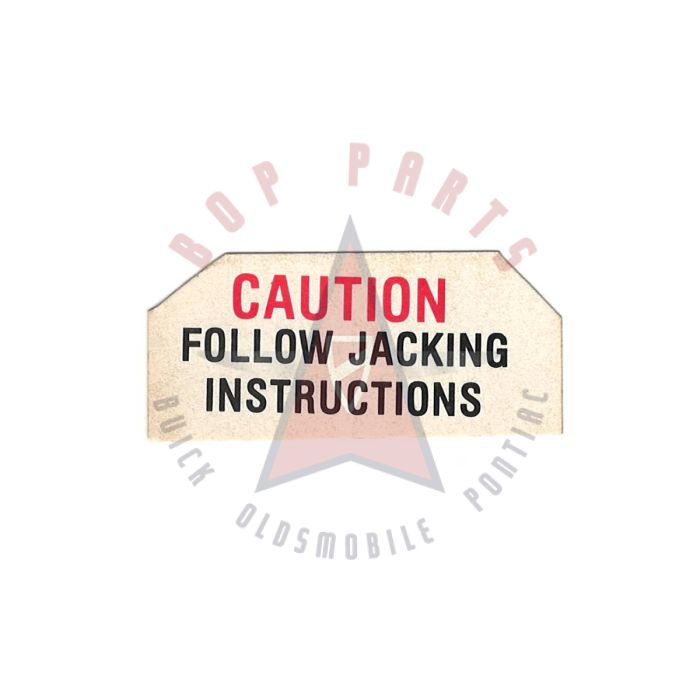 1959 1960 1961 Pontiac Jack Base Caution Decal 