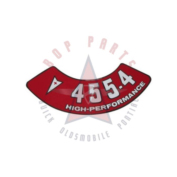 Pontiac 455 Engine (4 Barrel Carburetor) "HIGH-PERFORMANCE" Aftermarket Air Cleaner Decal