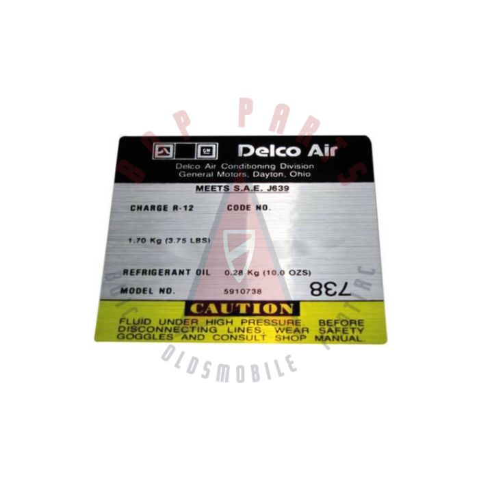 
1977 Pontiac Delco Air Conditioning (A/C) Compressor Decal
