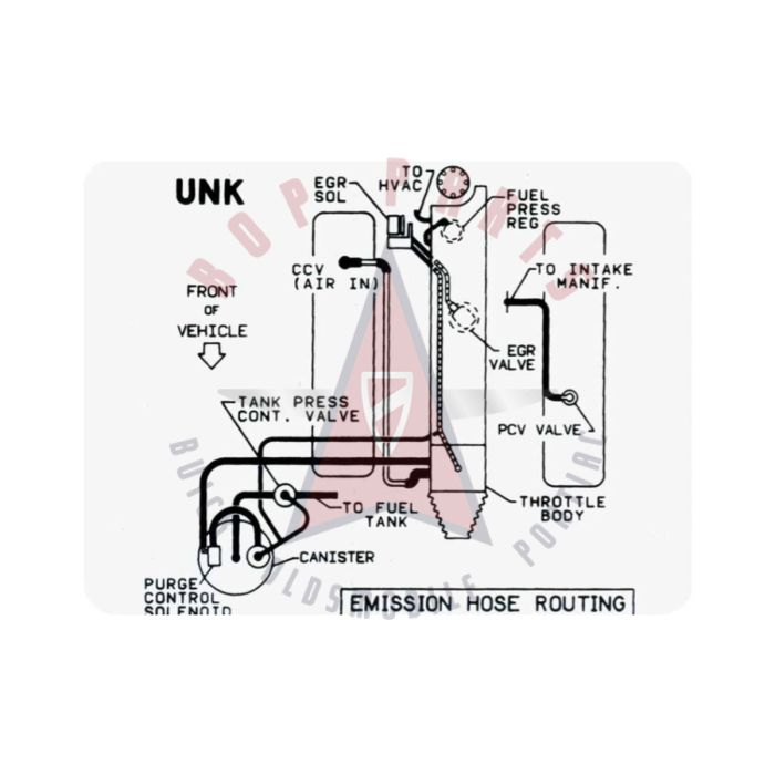 1985 Pontiac Firebird 5.0 Liter Engine Models WITH Automatic Transmission (See Details) UNK Emission Routing Decal 
