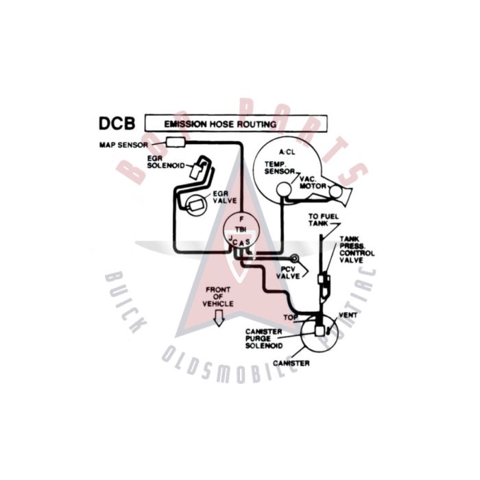 
1989 Pontiac Firebird 5.0 Liter Engine Models WITH Automatic or Manual Transmission (See Details) DCB Emission Routing Decal 
