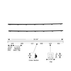 1961 1962 1963 Buick, Oldsmobile, And Pontiac 2-Door (See Detail) Beltline Rubber Weatherstrips 1 Pair