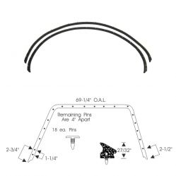 1957 Buick 4-Door Riviera Sedan and Wagon, Oldsmobile 4-Door Holiday Sedan and Wagon (See Details) Roof Rail Rubber Weatherstrips 1 Pair