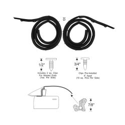 1959 1960 Buick, Oldsmobile, And Pontiac (See Details) 4-Door 4-Window Hardtop Roof Rail Weatherstrips 1 Pair