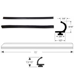 1963 1964 Buick, Oldsmobile, and Pontiac 4-Door Hardtop Models (See Details) Rear Side Window Vertical Leading Edge Rubber Weatherstrips 1 Pair