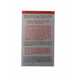 
1951 1952 1953 Oldsmobile Chrome Care Instruction Sheet
