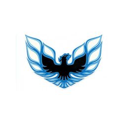 
1974 1975 1976 Pontiac Firebird Trans Am (See Details) Sail Panel Bird Decal (7.2-Inches) - Blue/Black
