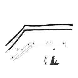 1950 1951 Oldsmobile 2-Door Holiday Coupe And Pontiac 2-Door Catalina Hardtop Coupe (See Details) Roof Rail Rubber Weatherstrips 1 Pair